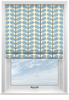 Orla Kiely Two Colour Stem, Powder Blue - Roman Blind